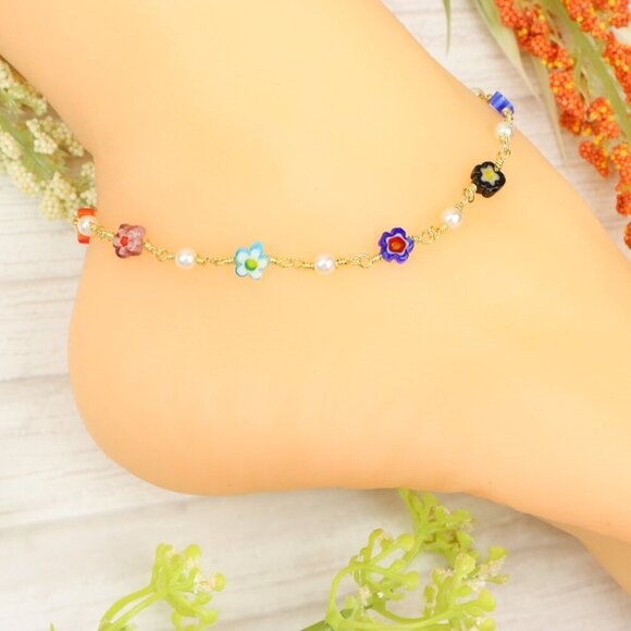 "Handmade Anklet – Elegant & Delicate Jewelry for Women | UNVRC1337 - Picture 10 of 10